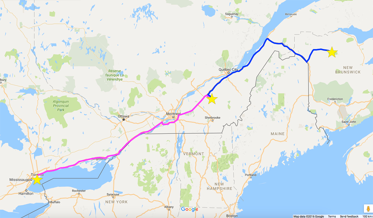 Atlantic Canada Road Trip Route